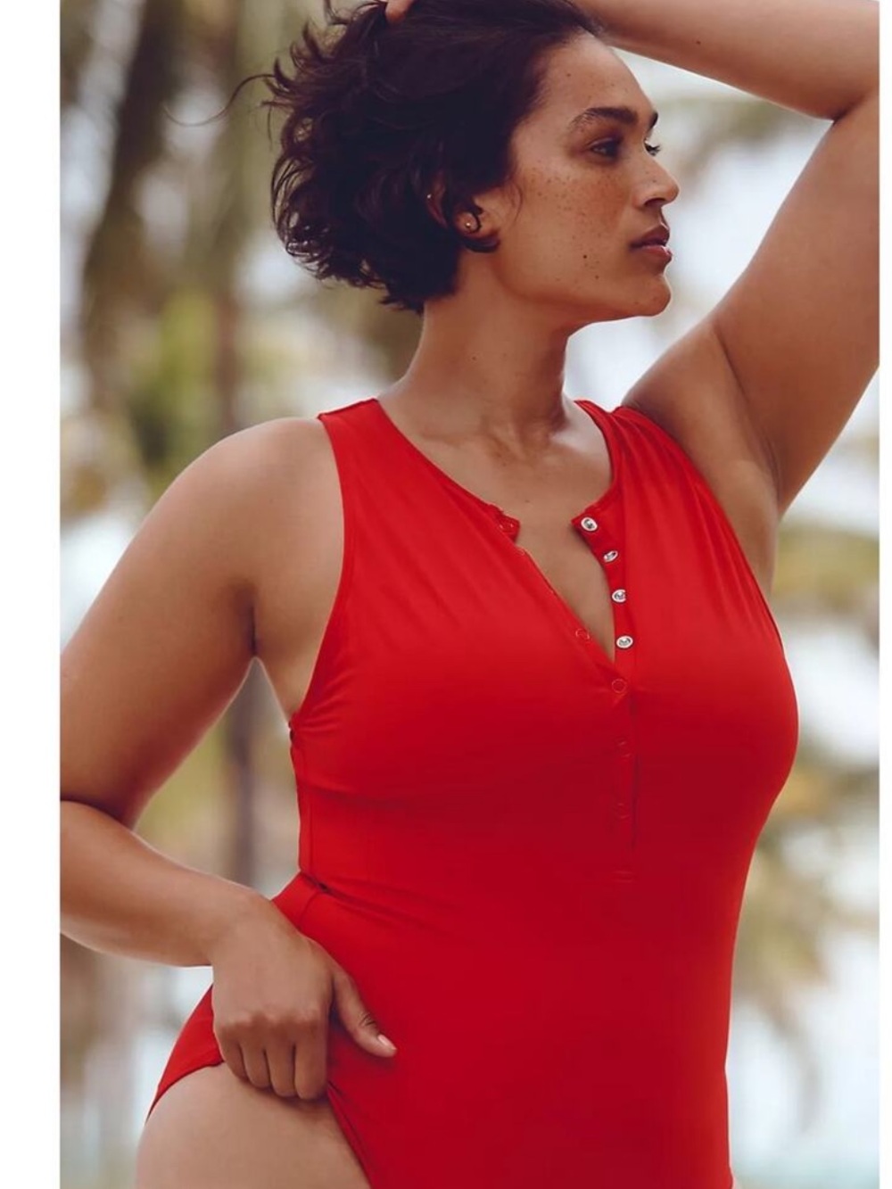 Like New Andie Swim The Malibu One Piece Swimsuit Cherry Red XXLT - Picture 2 of 16